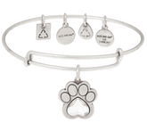 Alex and Ani Prints of Love Charm Silver Tone Bangle ASPCA